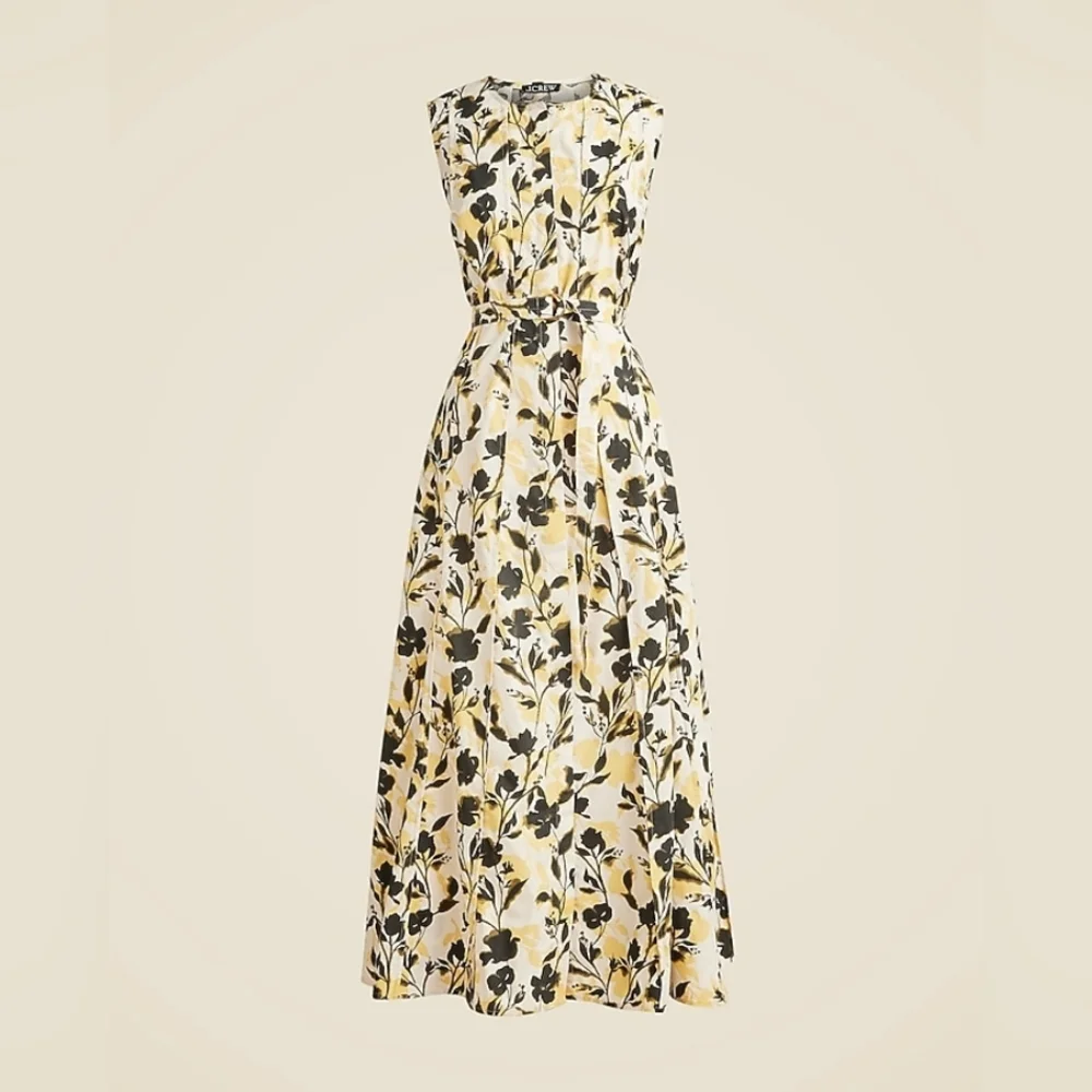 Floral Seamed midi dress with removable belt - Small